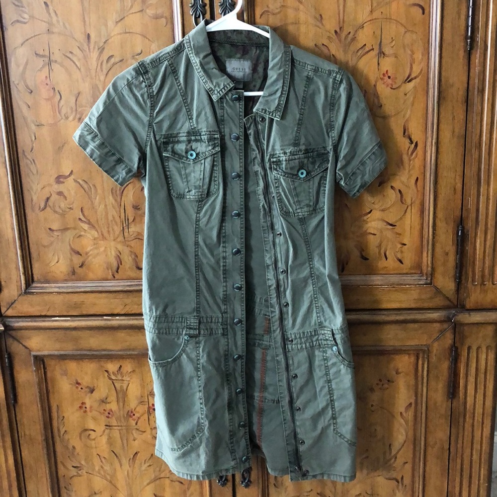 💙GUESS Army Green Mini Dress